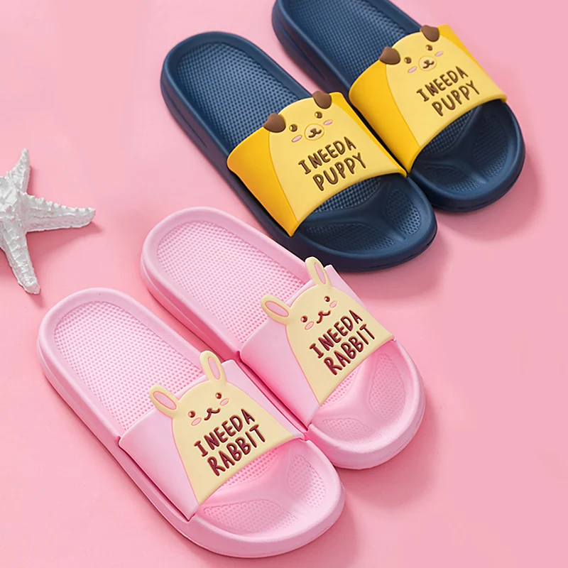 

Women Summer Slippers Cartoon Animal Duck Rabbit Panda Puppy Beach Slides Home Slippers Flat Heel Sandals Women Shoes Flip Flops