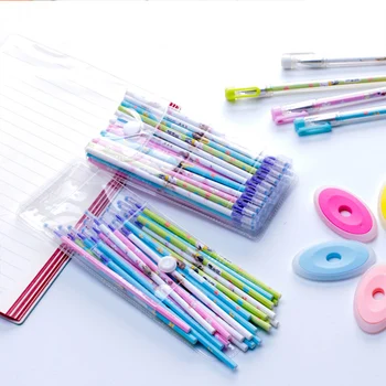 

Cartoon Animal Erasable Pen Set 0.5mm Magic Black Blue Ink Refill Rods Washable Handle Erasable Gel Pen School Office Stationery