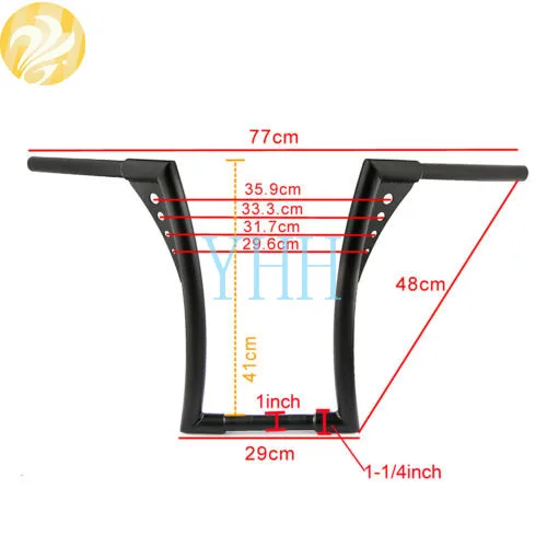 Черные мотоциклетные вешалки для мотоциклов 1 1/4 &quot16&quot Rise Handlebars на заказ Honda Для