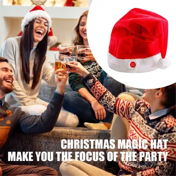 

Christmas Hat Led Electric Christmas Hat Singing Swing Hat Santa Cap Music Party Funny Cheerful Beautiful Atmosphere