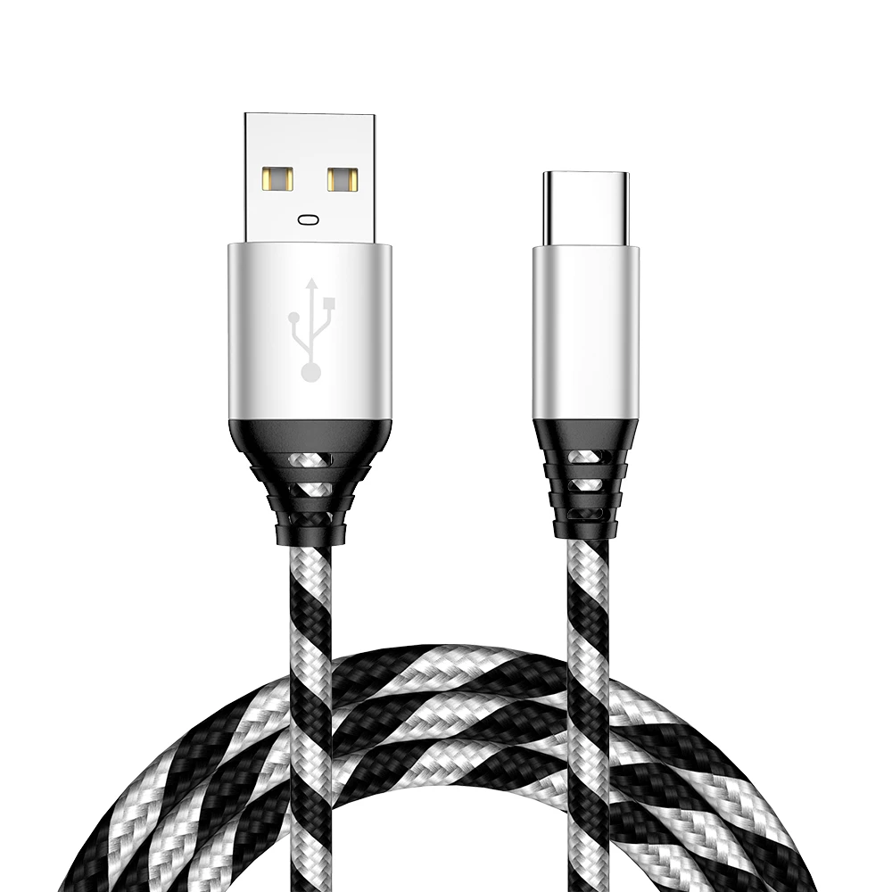 MUSTTRUE type-C кабель USB шнур для samsung s9 plus S10 USB-C нейлоновый Плетеный type-c мобильный телефон Быстрая зарядка для xiaomi кабель - Цвет: White