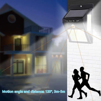 

100LED Bulbs Solar Light Outdoor Solar Lamp PIR Motion Sensor Wall Light Waterproof Solar Powered Sunlight for Garden Decoration