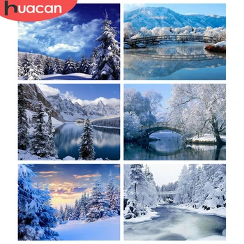 

HUACAN Diamond Painting 5d Landscape Full Square Drill Diamond Embroidery Winter Mosaic Nature Handicraft Home Decor