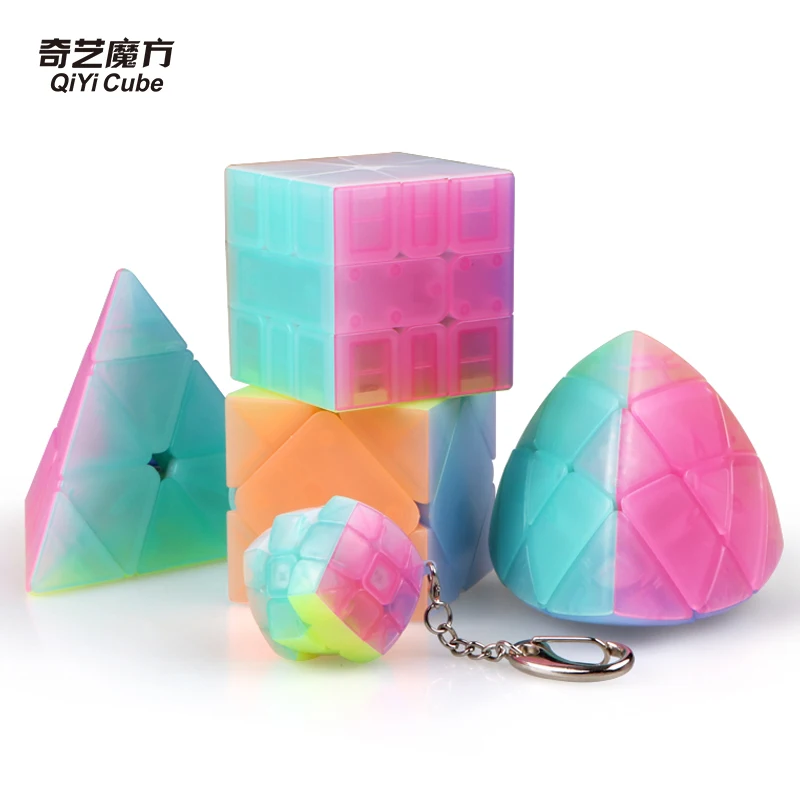 Горячая QIYI Jelly Cube 2X2x2 Cool 3x3x3 Magico speed 4x4x4 Toy обучающий для красочных Cubo Puzzle Neo детей |