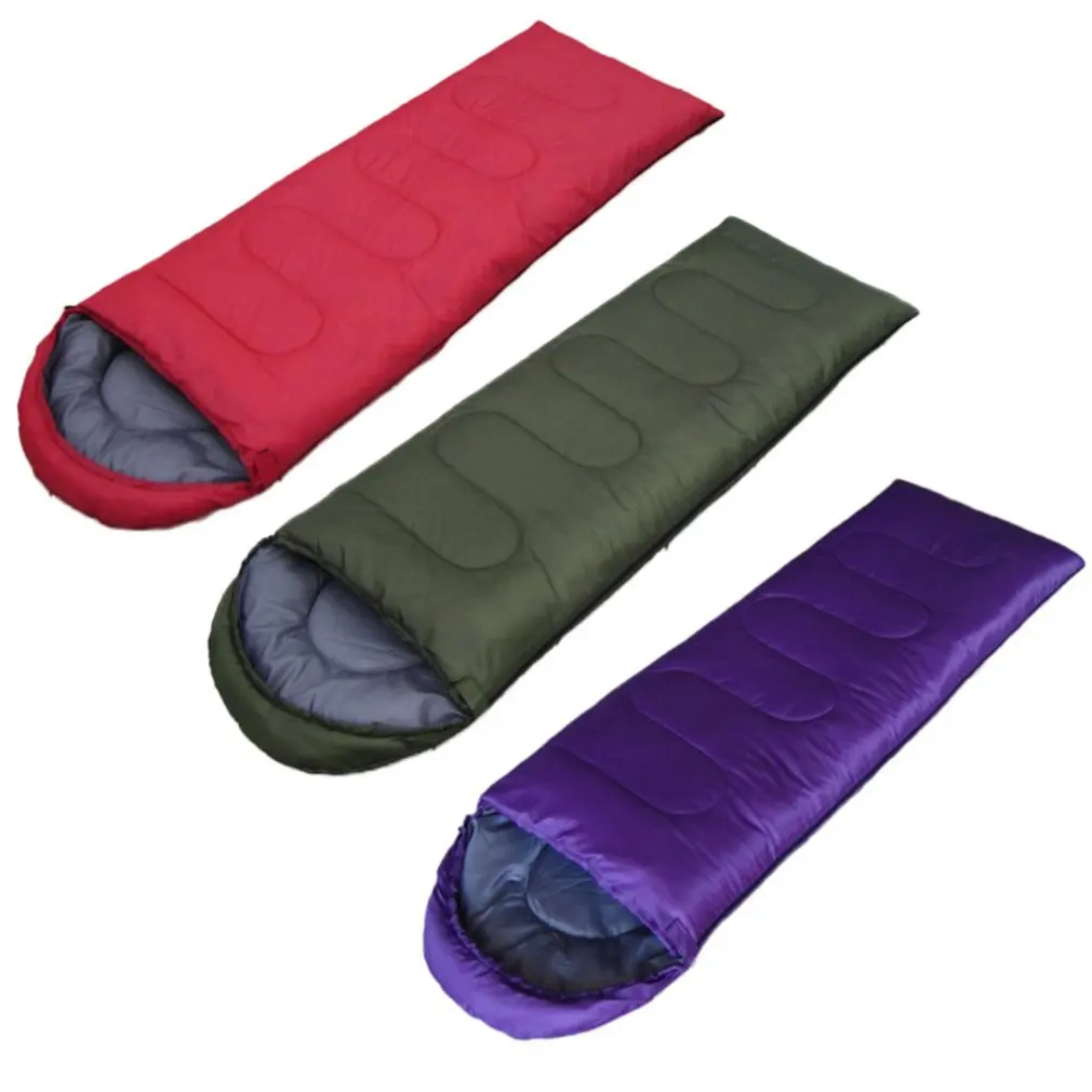 Envelope Outdoor Camping Adult Sleeping Bag Portable Ultra Light Waterproof Travel Hiking Sleeping Bag With Cap drop shipping
