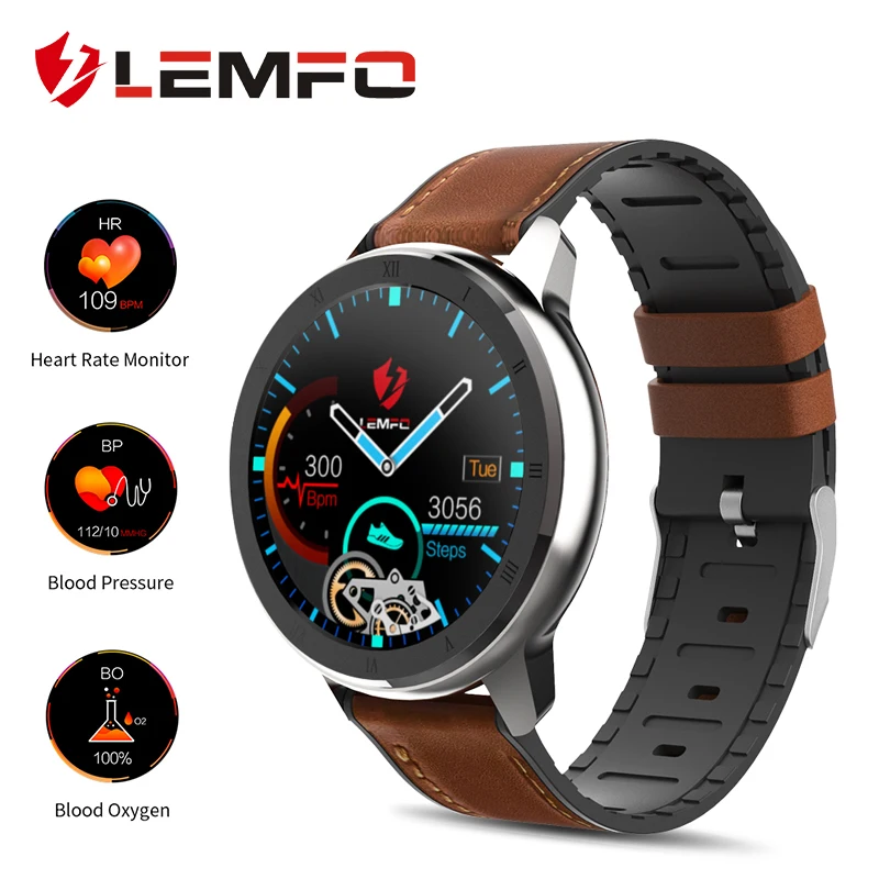 LEMFO PPG + ЭКГ пульсометр кровяное давление кислород Смарт-часы Полный сенсорный
