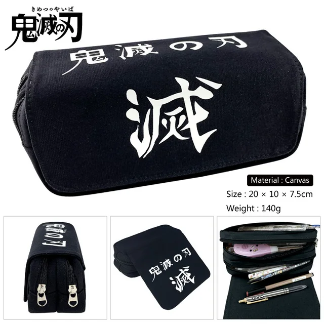 1Pcs Anime Demon Slayer Kimetsu No Yaiba Pencil Case Zipper Student Stationery Wallet Storage Bag School Season Gift Chocolate