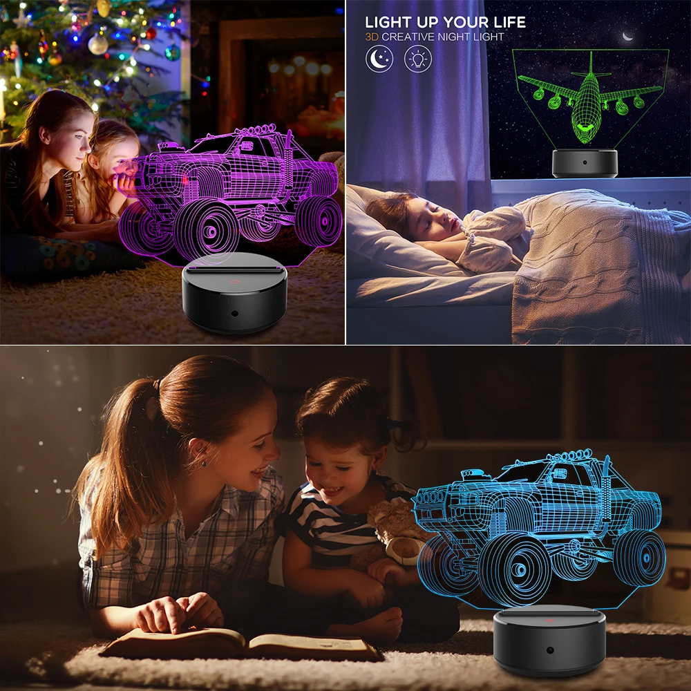 Светодиодный ночник, сенсорный игрушечный 3D ночник, Детский Светильник, Домашний Светильник для мальчиков и девочек, подарки для детей