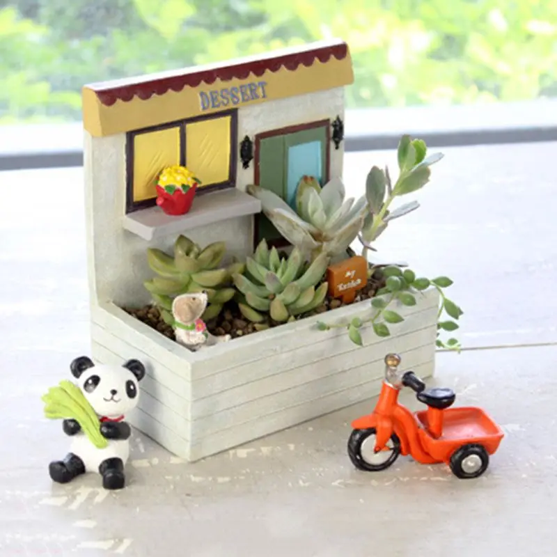 Resin Crafts Flowerpots Home Decoration Plant Resin Hanging Flowerpots E65B