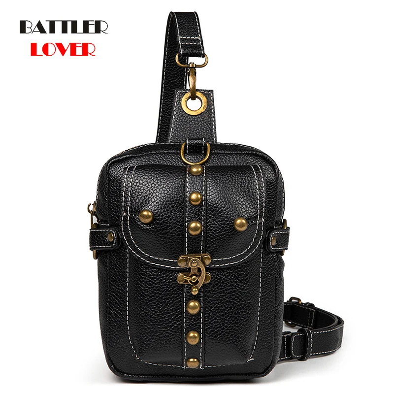 Punk Chest Bag For Women Hip Hop Motor Tactical Streetwear Style Waist Pack Men Outdoor Shoulder Crossbody Messenger Bag Unisex
