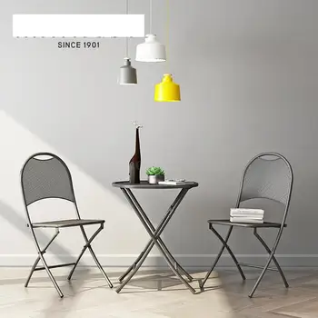 

Simple mood folding wrought iron table and chairs three-piece dining chair balcony garden terrace outdoor chair