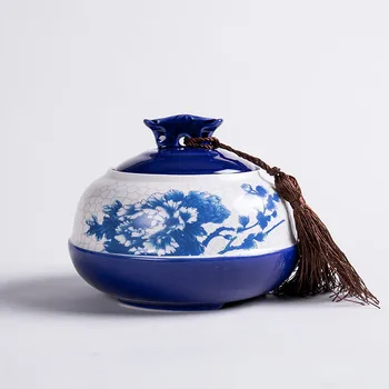 

Large Capacity Tea Jar Traditional Painting Tea Box Sealed Tea Jar For Home 1 Piece Creative Food Container Living Room Crafts