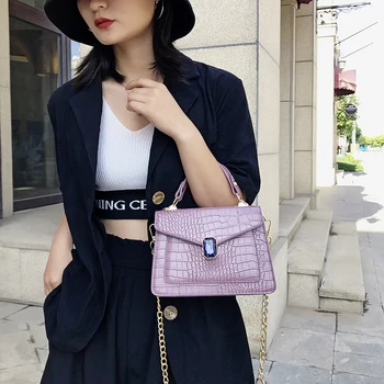 

Crocodile Pattern PU Leather Crossbody Bags For Women 2020 Fashion Small Shoulder Handbags Female Summer Tote Bag