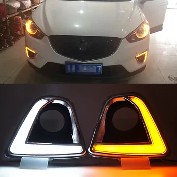 

CSCSNL 1 Pair Turn Signal led car drl daytime running lights with fog lamp hole for Mazda cx-5 cx5 cx 5 2012 2013 2014 2015 2016