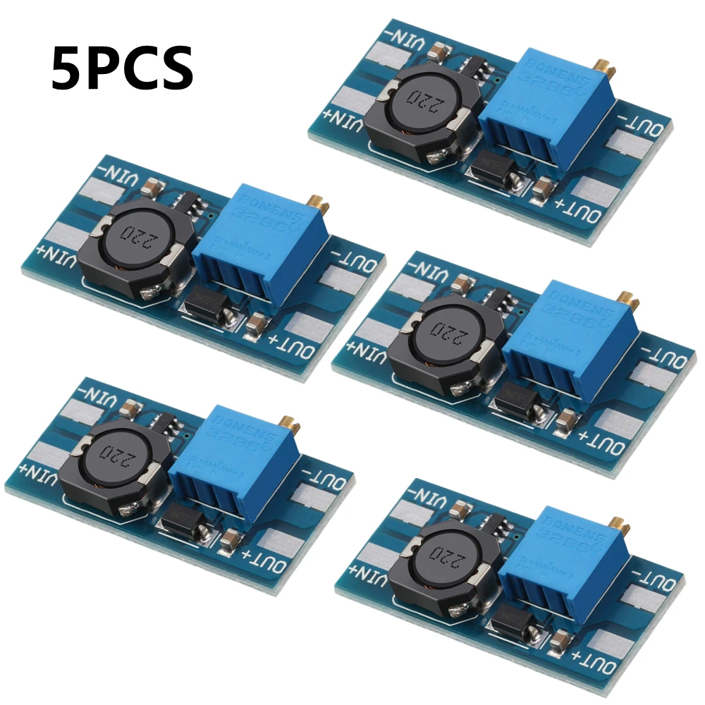 5 pièces MT3608 DC-DC convertisseur élévateur Module d'alimentation Boost carte élévatrice sortie MAX 28 V 2A
