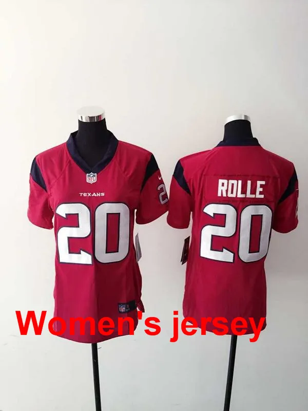 A+++ женщины дамы Все Сшитые Хьюстон s Дамы 80 Andre Джонсон 23 Arian Foster 56 Brian Cushing 99 J.J. Ватт Джерси - Цвет: 4