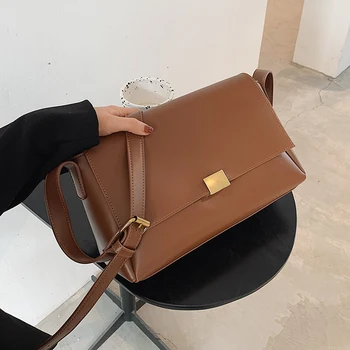 

Casual Solid Color Large Women Shoulder Bag High Capacity Women's Handbags Soft Leather Square Crossbody Bags For Women 2020 New