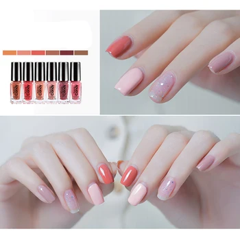 

Color Changing Nail Polish 6PCS/Set Glitter Hybrid Manicure Set Nail Art Semi Permanant Long Lasting Colors Nail Varnish