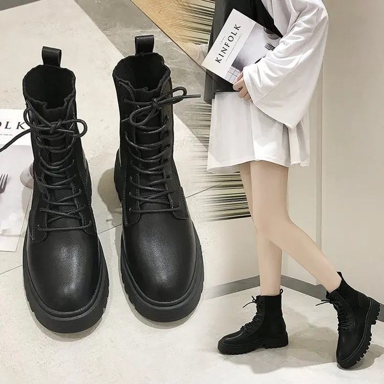 

Martin Boots Women's INS Summer 2019 Spring And Autumn New Style Socks Boots Versatile British Style Breathable Handsome Locomot