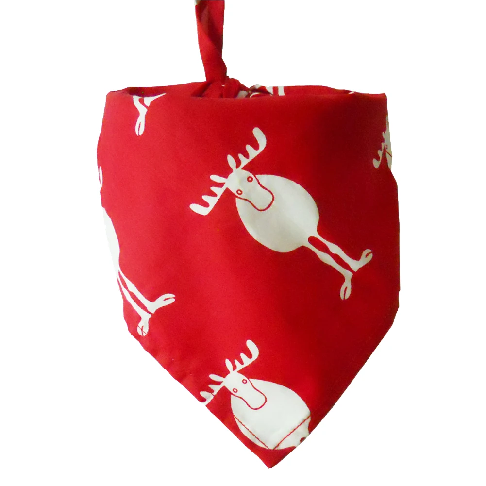 Водопоглощающая моющаяся хлопковая смесь мягкое треугольное полотенце портативная печать нагрудники Собака Рождество кошка фестиваль Аксессуары бандана