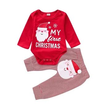 

Autumn Baby Christmas Clothing Sets Kids Baby Girl Boy Sets Casual Long Sleeve Cotton Cartoon Romper Tops Pants Outfits Set Baby Romper Set