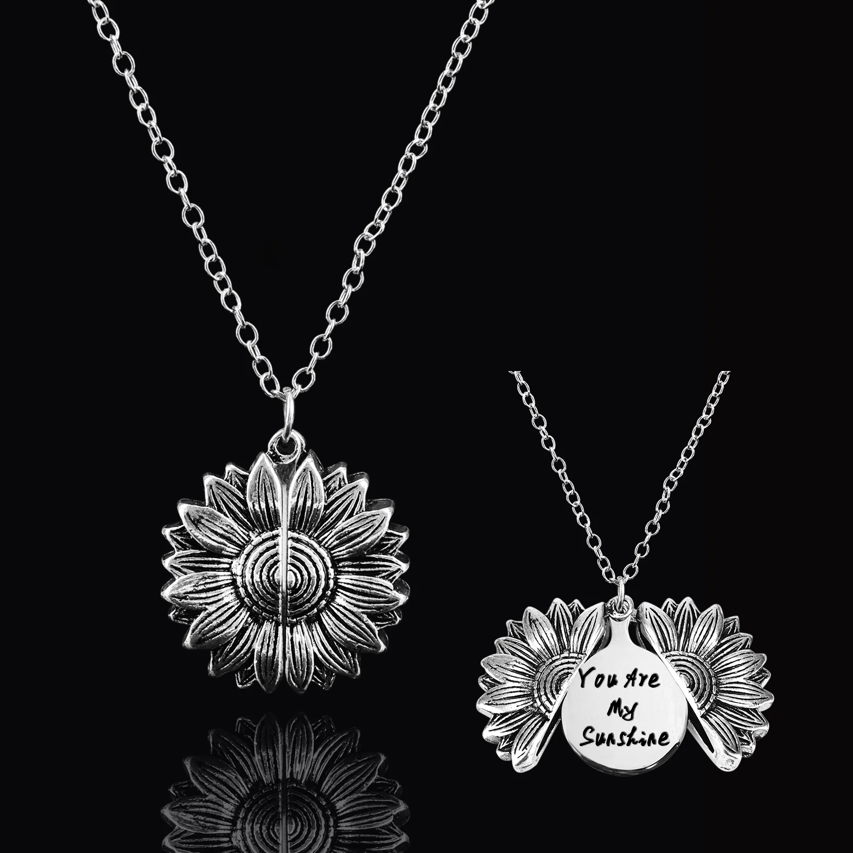 

Best Mom Ever Open Locket Sunflower Pendant Necklace Stainless Steel Engraving Letters Necklace Christmas Gift