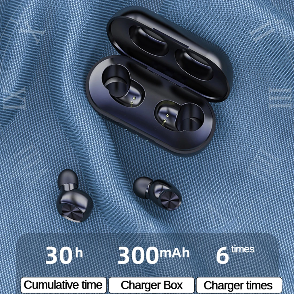 B5 Fingerprint Touch Bluetooth HiFi Wireless Headphones With Microphones charging box 5.0 Touch Control Earbuds Waterproof