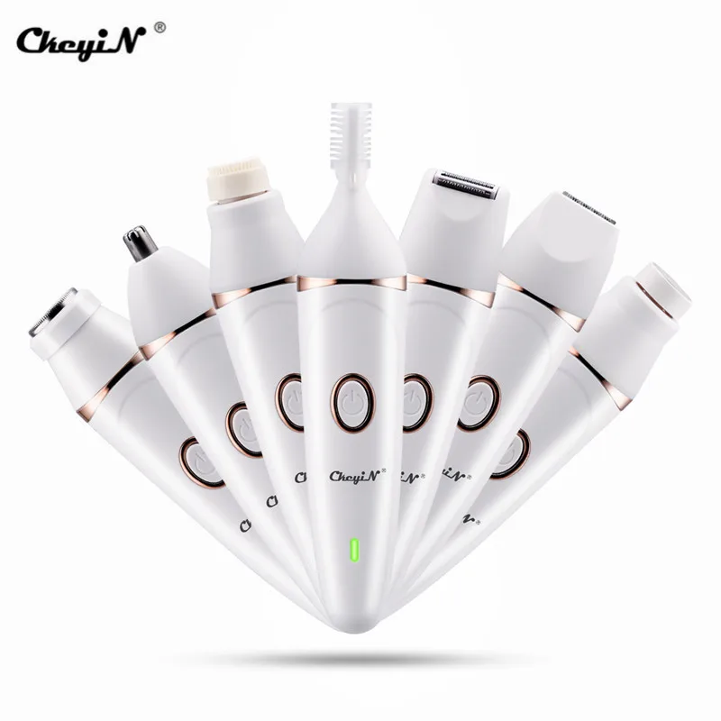 

CkeyiN 7 In 1 Women Epilator Female Eyebrow Nose Trimmer Face Bikini Leg Lady Shaver For Hair Removal Painless Shaving Machine