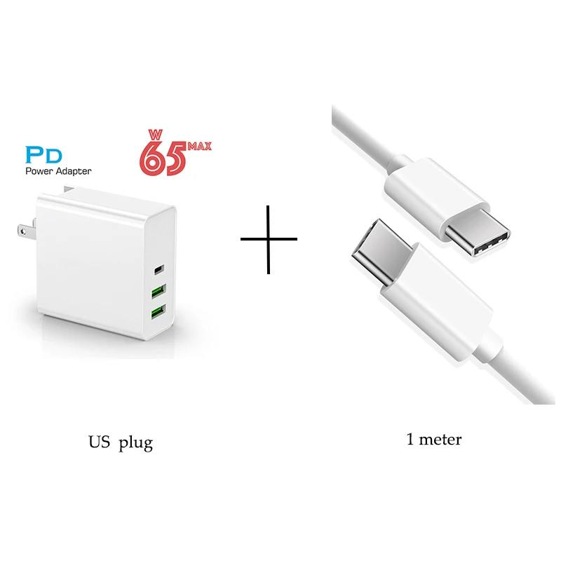 65 Вт 45 Вт 20В 3.25A USB C Тип C PD быстрая Зарядное устройство QC 3,0 Мощность ноутбук адаптер переменного тока для Macbook Pro, Asus, lenovo thinkpad, hp, DELL XPS - Цвет: US with CtoC cable