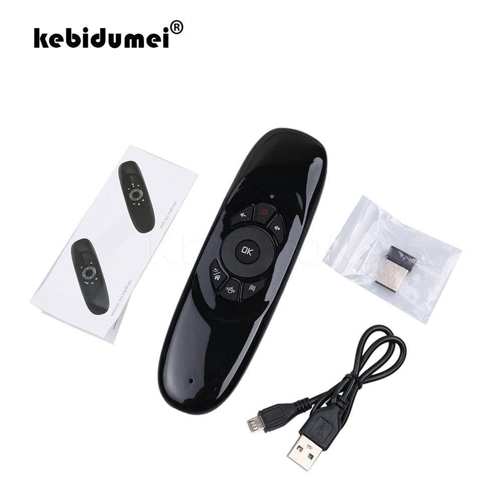 Kebidumei Air mouse C120 Беспроводная игровая клавиатура для Android пульт дистанционного управления перезаряжаемая Клавиатура 2,4 ГГц для Smart Tv мини-ПК