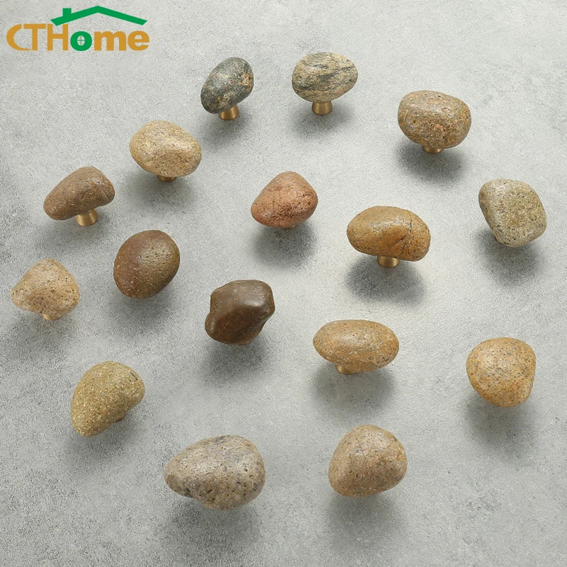 Single Hole Unique Natural Stone Modern Door Drawer Cabinet Wardrobe Pull Handles For Suitcases Knobs Furniture Hardware Handle