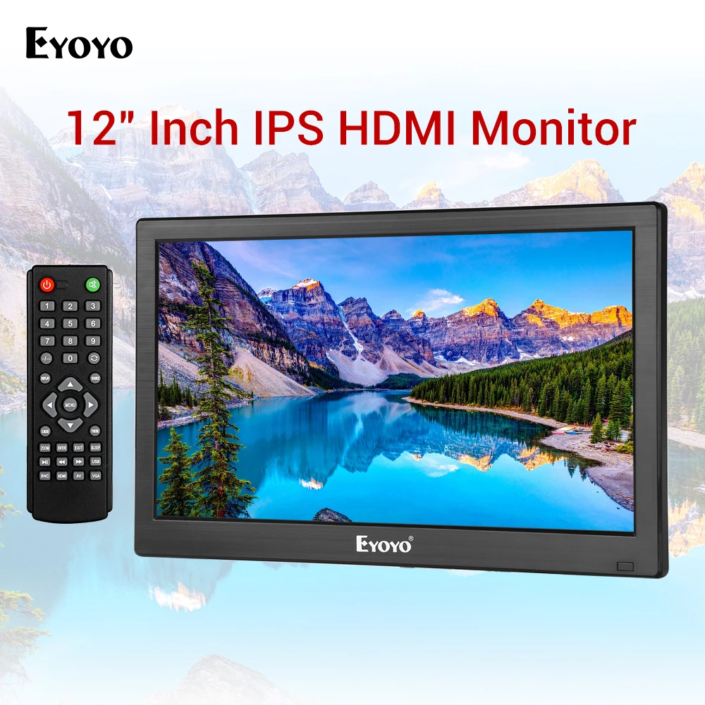 

Eyoyo 12 inch Portable Kitchen TV with 1366x768 IPS LCD Screen Display TV/USB Remote Control for Computer Security Camera