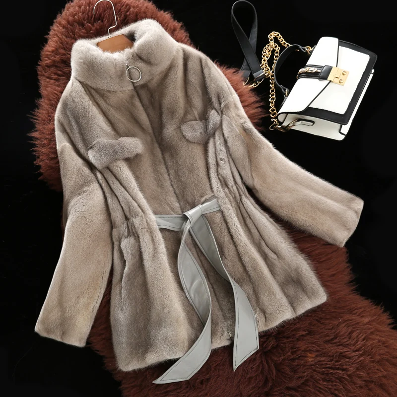 

Mink fur coat fur coat whole mother hair long 2019 women's clothing outerwear jacket coats winter new fashion collar