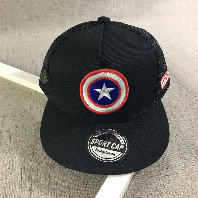 SQTEIO Летняя Детская кепка с героями мультфильмов Snapback Marvel Человек-паук Капитан Америка горра хип-хоп кепка