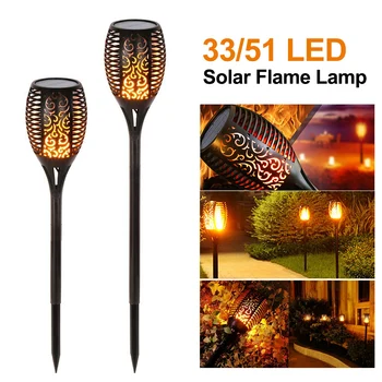

51LED/33LED Solar Simulation Flame Lamp Waterproof For Garden Landscape Decor Landscape Light Outdoor Induction Landscape Lights