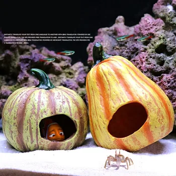 

Aquarium Decoration Fish Tank Simulation Vegetables Cartoon Resin Ornaments Fish Shrimp Pumpkin Shelter Halloween Decoration