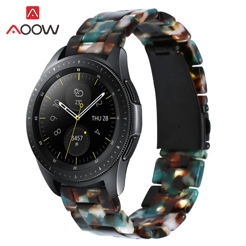 Ремешок для часов 20 мм 22 мм из смолы для samsung Galaxy Watch Active2 42 мм 46 мм gear S2 S3 huawei ремешок из нержавеющей стали с пряжкой correa - Цвет ремешка: Blue brown