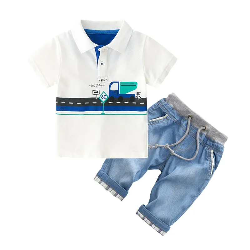 

New 2020 Summer Children Sets Fashion Design Cartoon Style Cotton Boy's Sets Clothing For 2-7 Years kids sets