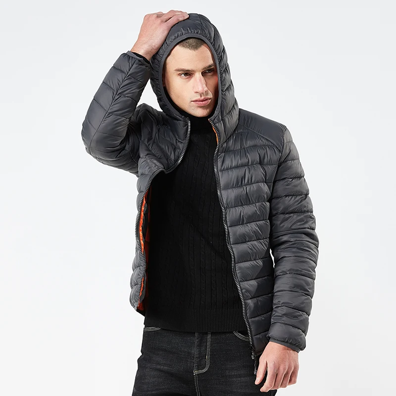 NIGRITY мужской пуховик, Повседневная модная зимняя куртка для мужчин, ветровка с капюшоном, теплое пальто, мужская верхняя одежда, размер S-XXL