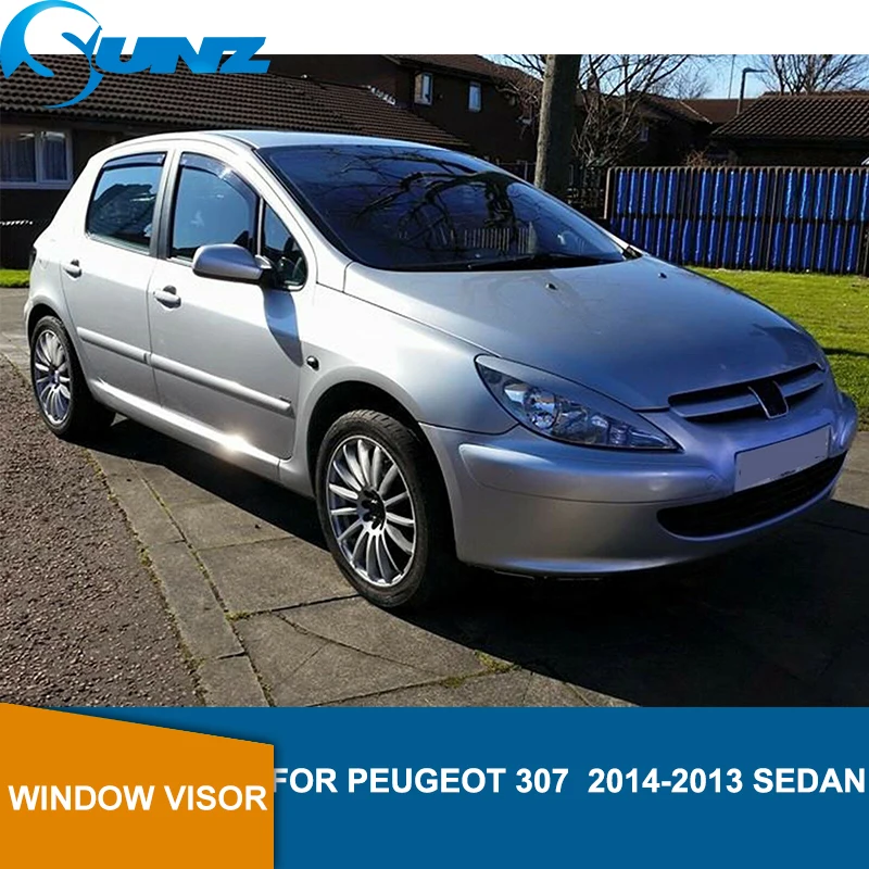 

Side Window Deflectors black Car Wind Deflector Sun Guard For PEUGEOT 307 2004 2005 2006 2007 2008 2009 2010 2011 2012 2013 SUNZ
