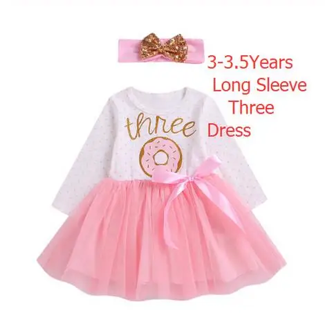 Pudcoco/фатиновое платье-пачка для маленьких девочек на 1-й, 2-й, 3-й день рождения повязка на голову, комплект одежды, наряды на день рождения vestido de bebes - Цвет: Three Longsleeve b