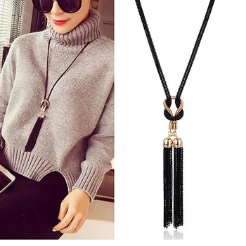 2021 New Arrival Female Pendant Necklace Tassel Long Winter Sweater Chain Necklace Necklace Wholesale Sales