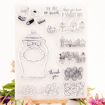 

15.5x21.5cm candy jar Transparent Clear Stamps Silicone Seals Roller Stamp DIY scrapbooking photo album/Card Making Christmas