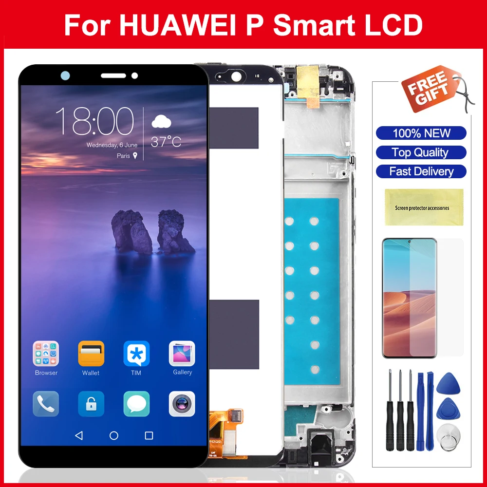ЖК дисплей 5 65 дюйма для HUAWEI P Smart PSmart сенсорный экран с рамкой в сборе Huawei Enjoy 7S FIG LX1