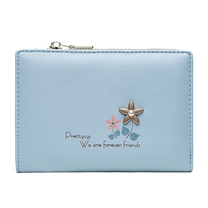 

Lady Zipper Coin Purses Women's Credit Card Holders Girl Short Bifold Wallets Women Pu Leather Wallet Fashion Flower