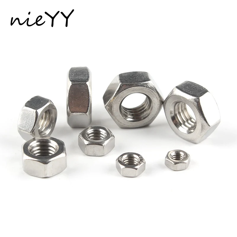 

10/20/50pcs M1.6 M2 M2.5 M3 M3.5 M4 M5 M6 M8 M10 DIN934 304 Stainless Steel Cap Hex Hexagon Nut Nut Hex Nut Screw NIEYY