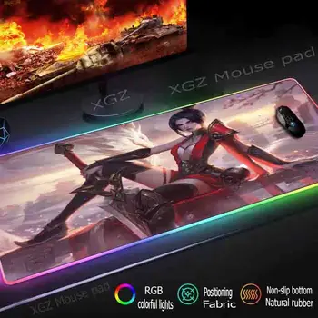

Mairuigee Anime Large RGB Mouse Pad Black Lock Edge Sexy Girl Custom Computer Desk Pad Rubber Non-slip for Csgo Xxl