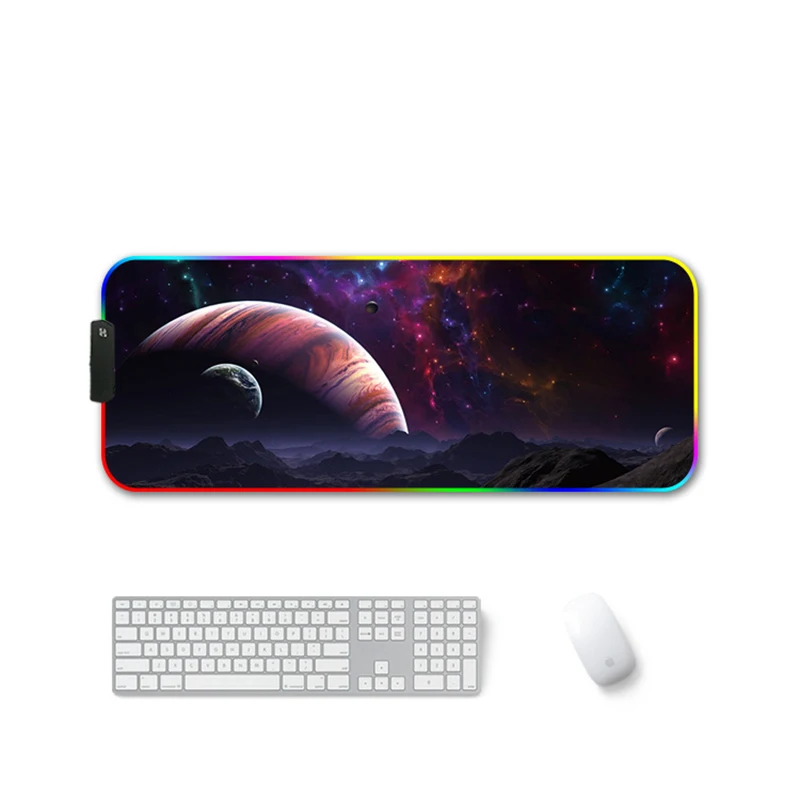 RGB светящийся игровой коврик для мыши цветной Большой светящийся USB светодиодный с расширенной подсветкой Клавиатура PU нескользящий коврик для одеяла - Цвет: 03