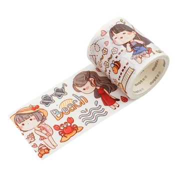 

Cute style cartoon girls masking washi tape colored decorative adhesive tape decorate DIY scrapbooking sticker label stationery