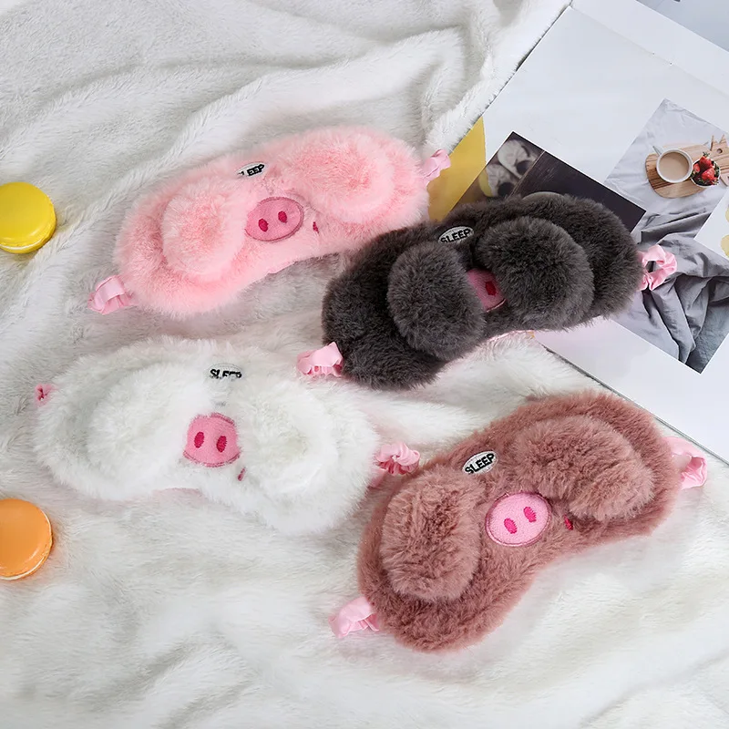 

Cartoon Pig Sleeping Eye Face Mask for Sleep Mask Blindfold Eyeshade Traveling Cover Stuffed Sheep Rest Plush Toy kids Gift